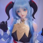 【動漫風格情趣娃娃】Amaya 動漫風藍髮牛角性感女魔王 超柔軟TPE身體仿真性愛娃娃 145 cm (附衣服和頭飾) 官方授權
