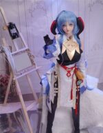真實膚質 - Amaya 動漫風藍髮牛角性感女魔王 超柔軟TPE身體仿真性愛娃娃 145 cm (附衣服和頭飾)