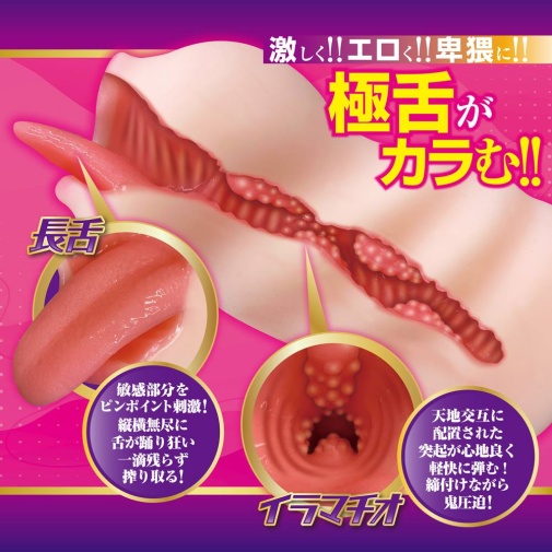 男用玩具 - A-One 乙愛麗絲猥褻長舌頭 仿真口交深喉自慰器
