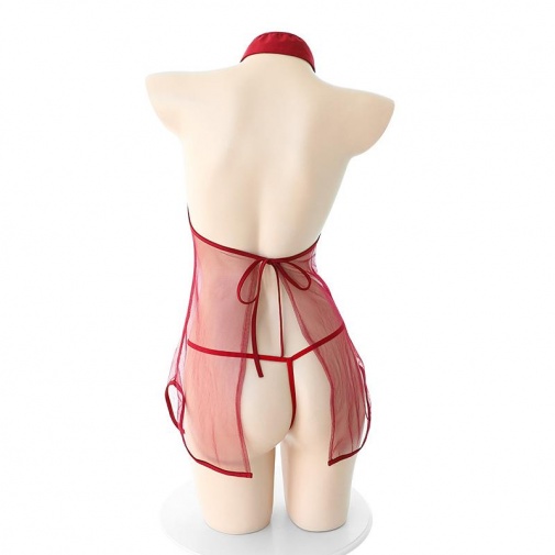 性感睡衣 - Costume Garden GB-557 透視旗袍 M - 紅色