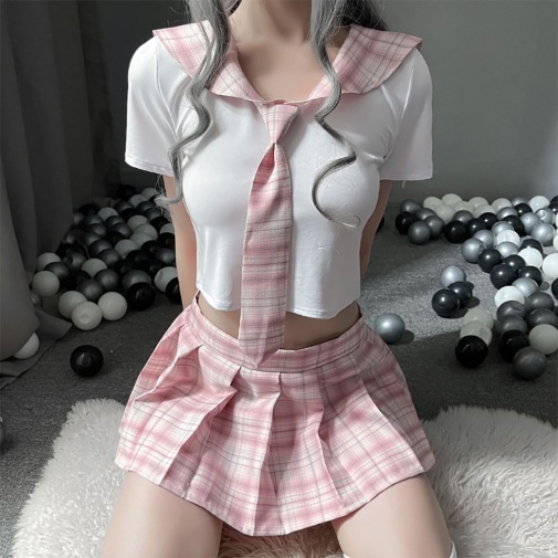 學生妹校服首選：Costume Garden GB-608 女學生制服 M - 粉紅色 (當日發貨)