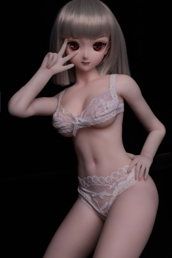 實體娃娃 - Gina 迷你動漫白滑蘿莉 柔軟矽膠身體仿真性愛娃娃 60cm (乙烯基頭)