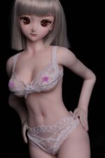 Gina 迷你動漫白滑蘿莉 柔軟矽膠身體仿真性愛娃娃 60cm (乙烯基頭) - 虛擬情人