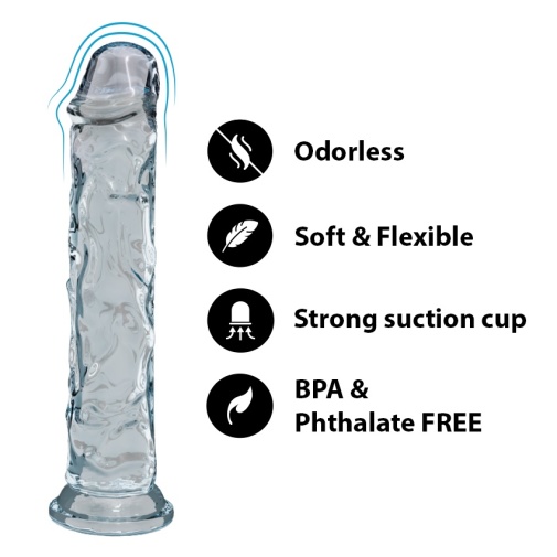 G點彎曲首選：KIKO Flexible Dildo 7.1" - Clear (當日發貨)