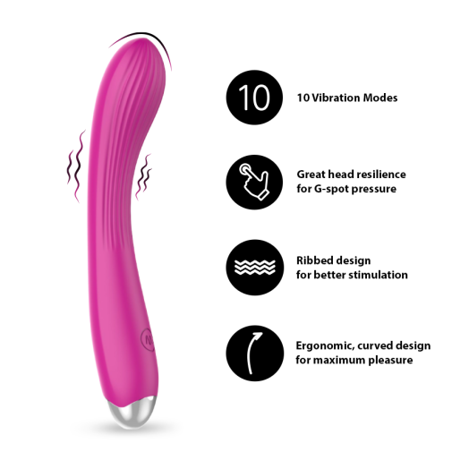 彎曲設計首選：KIKO G-Force Powerful G-Spot Vibrator - Rose Red (當日發貨)