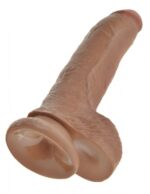 King Cock 9″ 仿真假陽具連睪丸 - 焦糖色 - 快樂泉源