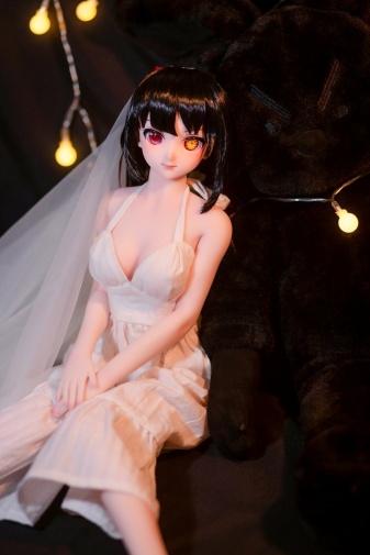 實體娃娃 - Kurumi 異色瞳迷你動漫白滑蘿莉 柔軟矽膠身體仿真性愛娃娃 60cm (乙烯基頭)