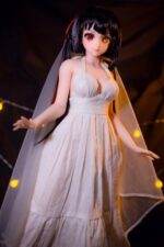 陪伴玩偶 - Kurumi 異色瞳迷你動漫白滑蘿莉 柔軟矽膠身體仿真性愛娃娃 60cm (乙烯基頭)