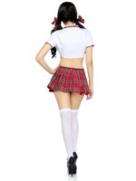 增添情趣 - Leg Avenue 調皮學生服裝四件套 - 紅色 - S/M