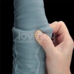 震動按摩 - Lovetoy 11吋抽插式震動仿真陽具 - 藍色