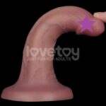 震動按摩 - Lovetoy 6'' 雙層柔軟震動假陽具 - 肉色