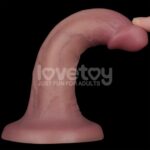 高潮體驗 - Lovetoy 6'' 雙層柔軟震動假陽具 - 肉色