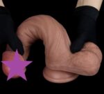 成人用品 - Lovetoy 9" 雙層構造仿真陽具 - 啡色