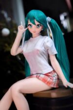 實體娃娃 - Miku 迷你可愛動漫苗條蘿莉 超柔軟矽膠身體仿真性愛娃娃 60cm (乙烯基頭)