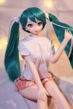 香港現貨極速發貨 - Miku 迷你可愛動漫苗條蘿莉 超柔軟矽膠身體仿真性愛娃娃 60cm (乙烯基頭)