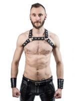 [束縛感配件] Mister B 皮革 X 型背帶 穿戴式束帶- 黑色 - L/XL - JoyToy 香港 正品