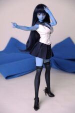Sailor Moon 迷你妖精蘿莉 藍皮膚柔軟矽膠身體仿真性愛娃娃 60cm (乙烯基頭) - 矽膠手感