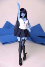 Sailor Moon 迷你妖精蘿莉 藍皮膚柔軟矽膠身體仿真性愛娃娃 60cm (乙烯基頭) - 立體構造