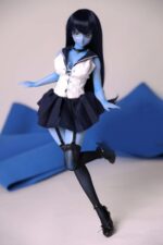陪伴玩偶 - Sailor Moon 迷你妖精蘿莉 藍皮膚柔軟矽膠身體仿真性愛娃娃 60cm (乙烯基頭)