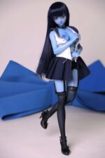 Sailor Moon 迷你妖精蘿莉 藍皮膚柔軟矽膠身體仿真性愛娃娃 60cm (乙烯基頭) - 虛擬情人
