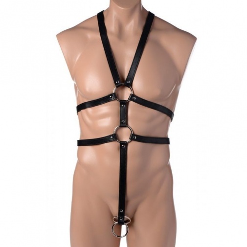 [束縛感配件] Strict 男仕專用拘束衣連持久環 - 黑色 - JoyToy 香港 正品
