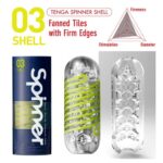 男用玩具 - Tenga Spinner 03 Shell 飛機杯 - 綠色