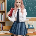 白人性愛娃娃首選：Yoshie 纖瘦純情歐美粉髮女孩 超柔軟TPE仿真性愛娃娃 158 cm (矽膠頭) (當日發貨)