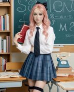 白人性愛娃娃首選：Yoshie 纖瘦純情歐美粉髮女孩 超柔軟TPE仿真性愛娃娃 158 cm (矽膠頭) (當日發貨)