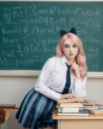 Yoshie 纖瘦純情歐美粉髮女孩 超柔軟TPE仿真性愛娃娃 158 cm (矽膠頭) - 虛擬情人