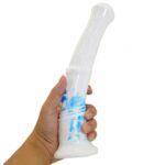 FAAK 仿馬加長假陽具 - 白色/藍色 - 情趣好物