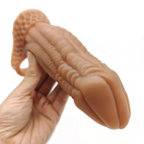 成人用品 - FAAK 怪獸陰莖套 - 藍黃色