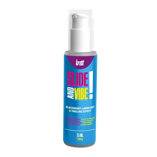 【酥麻感潤滑油】INTT Slide and Vibe 酥麻感潤滑劑 - 黑莓味 - 35ml 官方授權
