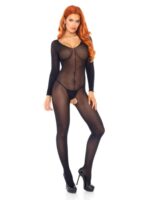 [吊帶連體襪] Leg Avenue 長袖連身襪 - 黑色 - JoyToy 香港 正品