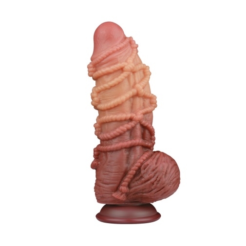 [結點假陽具 (Knot)] Lovetoy 9.5" 綁繩索紋雙層仿真陽具 - JoyToy 香港 正品