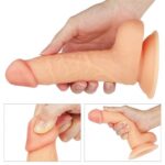深夜福利 - Lovetoy 束帶連附陰囊7"假陽具 - 膚色