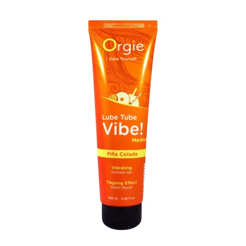 水果口味潤滑劑首選：Orgie Lube Tube Vibe! 輕微震動刺激潤滑劑 鳳梨可樂達 - 100ml (當日發貨)