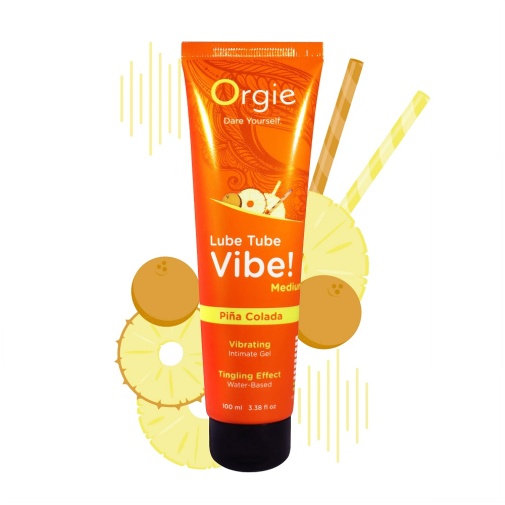 水潤順滑 - Orgie Lube Tube Vibe! 輕微震動刺激潤滑劑 鳳梨可樂達 - 100ml