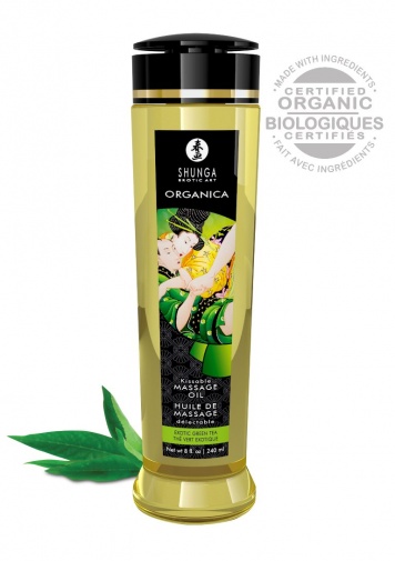 水潤順滑 - Shunga 有機可食用按摩油綠茶香氣 - 240ml