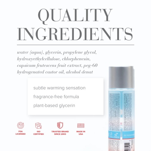 水潤順滑 - JO H2O 暖感水性潤滑劑 - 30ml